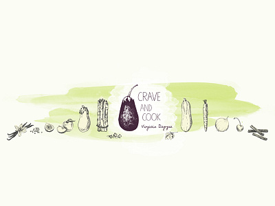 Crave Cook Final food header illustration illustrator vegetable watercolor