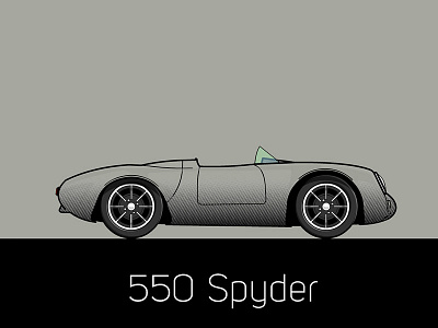 550 Spyder car flat illustration porsche