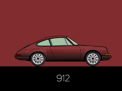 912 car flat illustration porsche