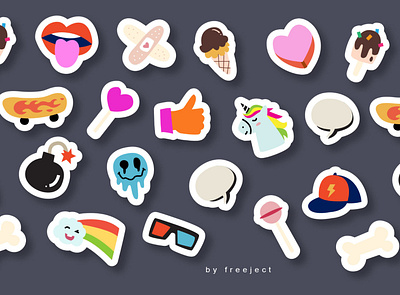 Free download 13x trendy urban stickers illustration design hand drawn illustration sticker trendy urban