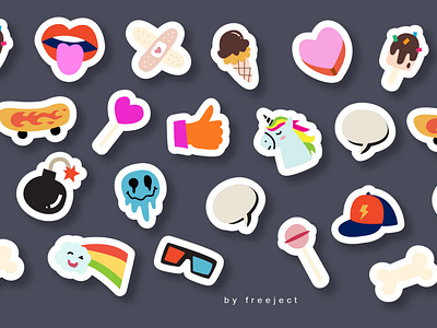 Free download 13x trendy urban stickers illustration