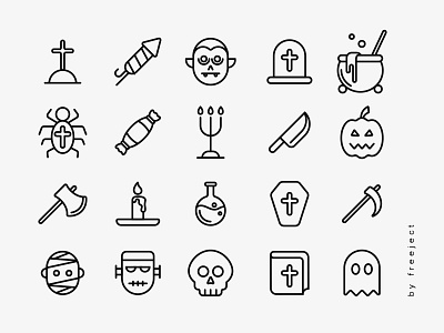 Free Download 20x Horror Icon Design - Vector & PNG cute design halloween horror icon