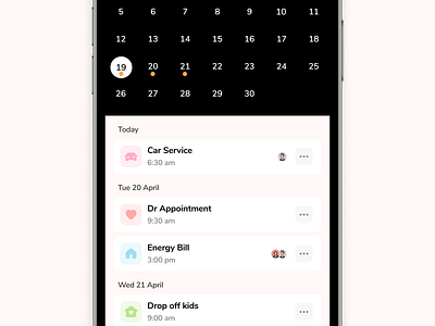Calendar (Iteration) calendar calendar ui icon icons iconset ios ios app iphone minimal mobile mobile app mobile ui schedule sharing