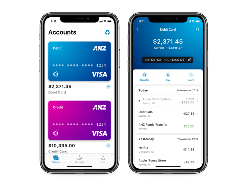 Anz Banking Revised By Harry Burns On Dribbble - anz banking revised icons iphone x mobile money redesign ios finance ux ui app