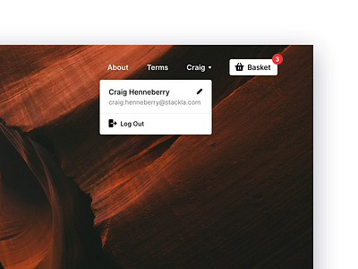 Profile Card basket card dropdown edit edit profile landing page logout profile profile card sign out user