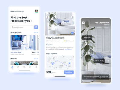 Staycation App Exploration airbnb app design flat hotel maps ui ux virtual