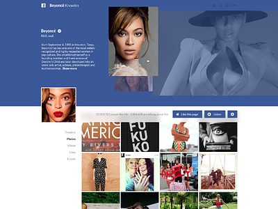 Beyoncé app clean facebook flat music player redesign transparancy transparant ui ux website