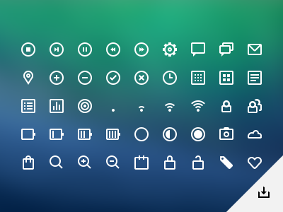 UI icons (PSD) button buttons clean free freebie glyphs icon icons psd ui user interface web