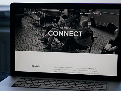 Connect black clean connect gray header minimal personal portfolio web website white