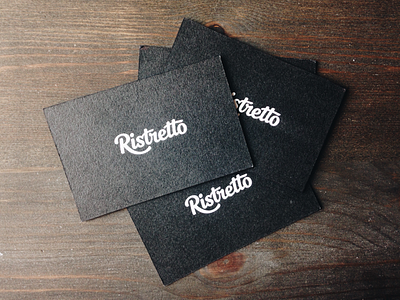 Ristretto Cards agency branding business card dark handwritten identity lettering logotype print studio texture typography