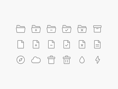Icons Preview cloud filled folder icon icons illustration line paper shadow simple ui