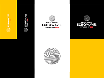 LOGO DESIGN (Echowaves Festival) black design echowaves electronic exit festival geometric lines logo minimalistic music seameless text yellow