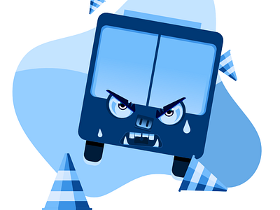 Angry Bus Character Design angry bus character design illustration vector