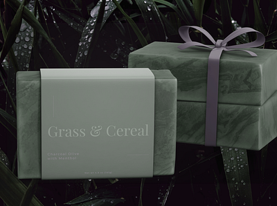 Grass & Cereal Bar Soap branding design figma mockup rebound serif typography