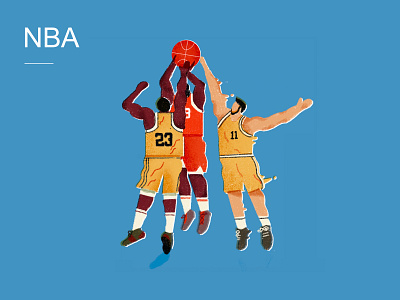 NBA art basketball design drawing illustration illustration design movement nba