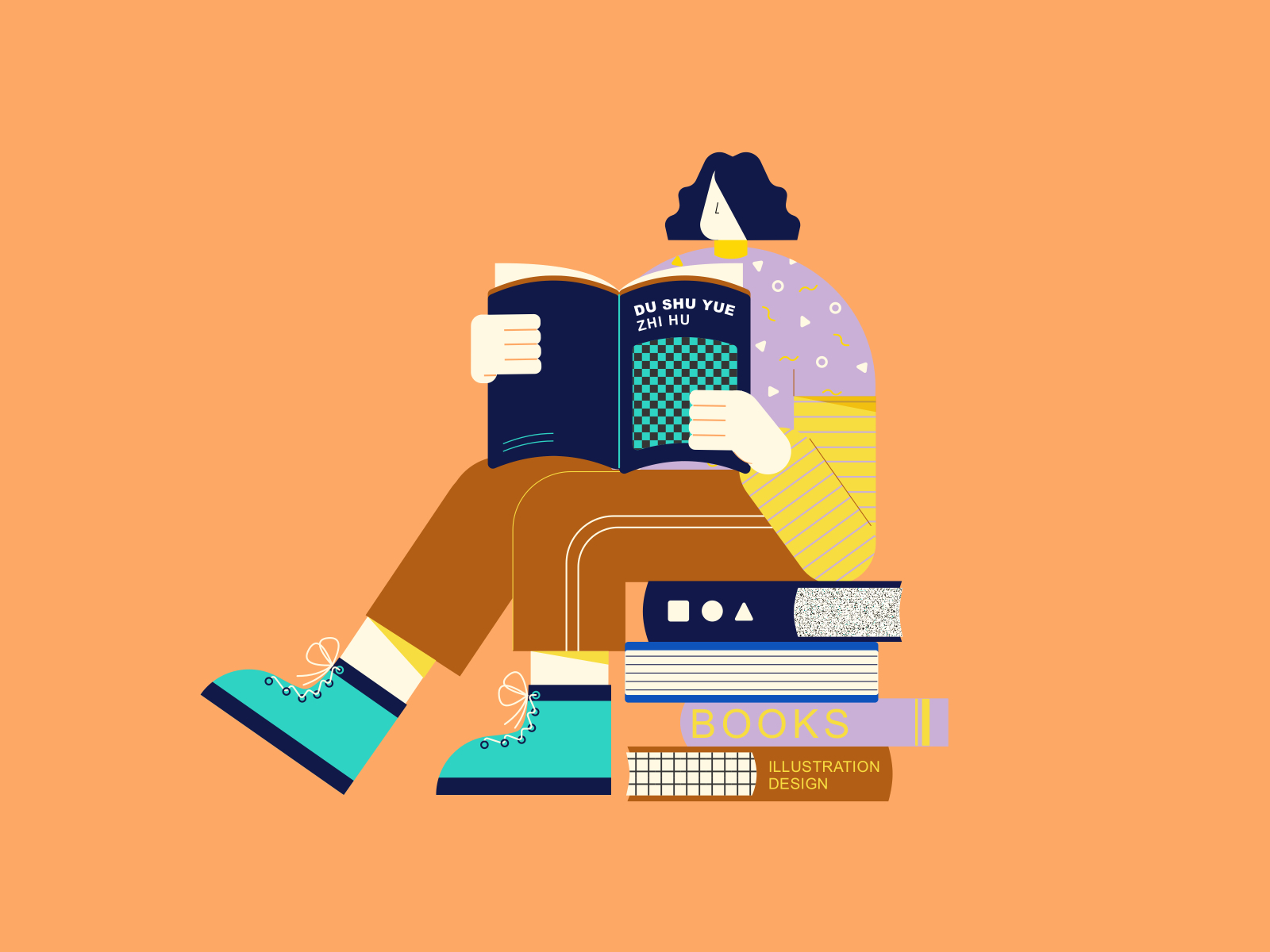 A Girl Reading A Book By Yui Zhao On Dribbble