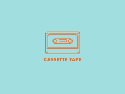 Cassette blue icon logo orange