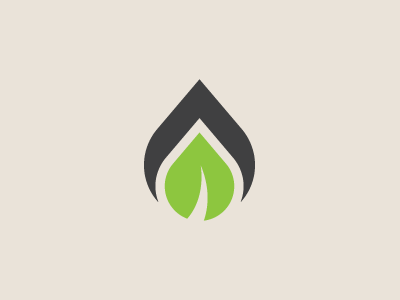 A&R Logomark drop flame gray green leaf logo oil