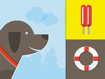 Parks & Rec 3 dog illustration lifesaver popsicle