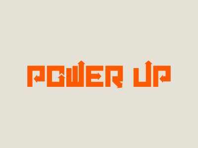 Power Up custom logo typography