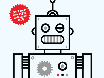 B-n-B beer bots illustration robot vector