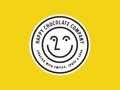 Happy branding chocolate happy identity logo smiley face