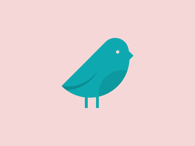 Pretty Bird bird logo teal