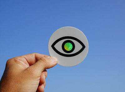 I See Everything 02 circle color eye eyes holographic illustration rainbow sticker sticker mule thick lines