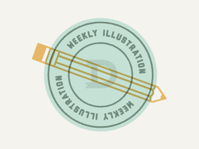 Weekly Illustration circle logo seal stamp