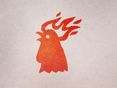 Rooster fire flames identity logo rooster