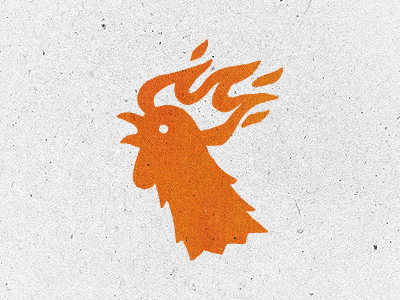Flaming Rooster fire flames identity logo rooster
