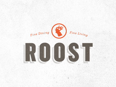 Roost brown identity logo orange roost rooster