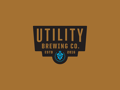UBCo badge brand brewery hop icon identity light logo