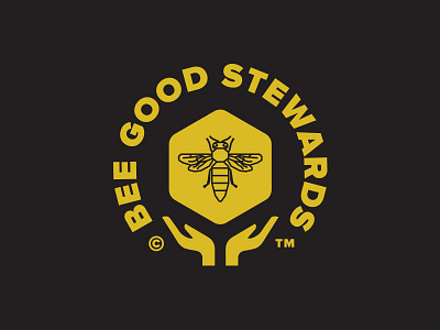 Bee Good bee hexagon icon logo typography