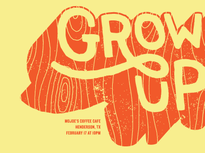 Grown Ups Poster french paper orange poster screen print screenprint type typography