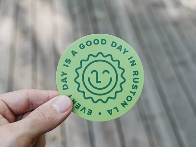 Good Day Grass Green sticker stickermule sun type