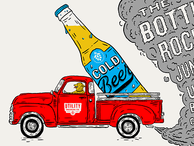 Bottle Rockets Poster beer gigposter illustration screenprint silkscreen