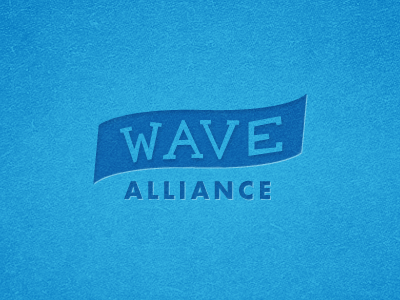 Wave Alliance blue clothing company custom type futura logo texture