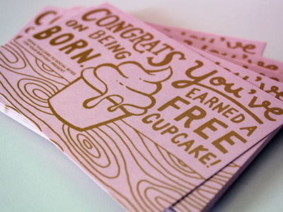 Cupcake Postcards illustration type typography screenprint print screen print french