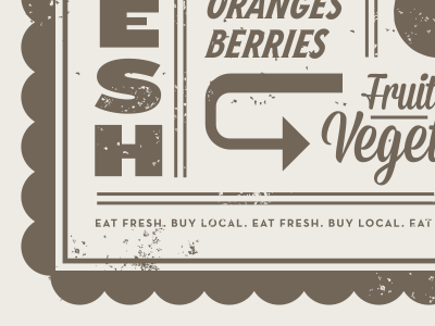 Farmer's Market Bag 3 bag fruit screen print texture typography vegetables