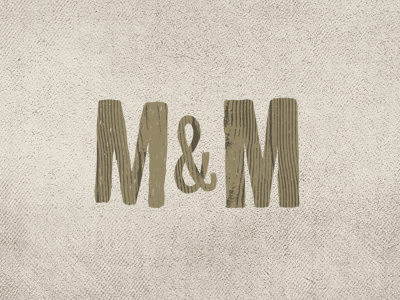M&M brown logo texture wood