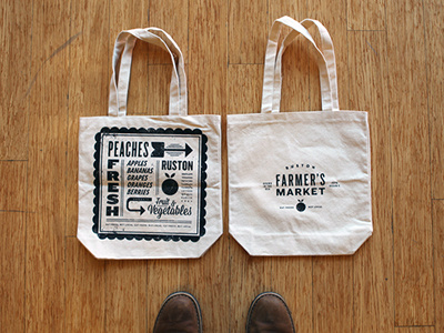 Tote Bag 1 farmer illustration market screen print tote tote bag typography