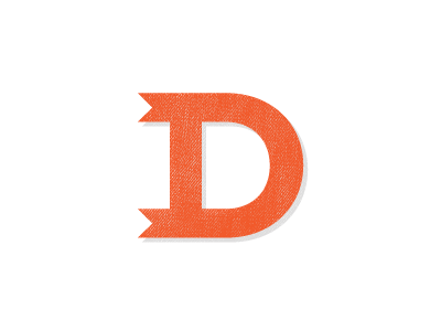 D brand logo orange ribbon texture
