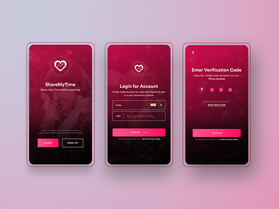 Dribble app app design branding dating app design heart icon love pink red redesign typography ui ui design ux vector