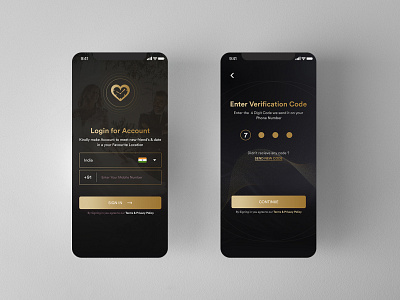Dating App Premium - Golden Preview app design app designer dating app design golden ui ui ux ui design user interface ux vector