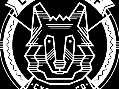 Lone Wolf bike cycling geometric illustration lines logo wolf