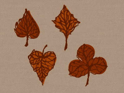 Leaf Suits autumn illustration leaf playing cards suits