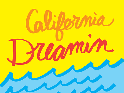 cali dreams california dream lettering sketch waves