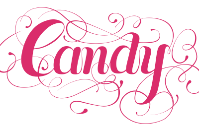 Personal Identity candy hand drawn type logo pink script swirl type typography