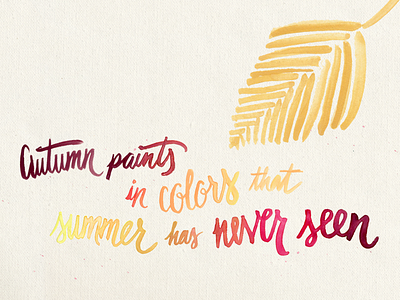 autumn autumn brush lettering fall hand lettering leaf paint watercolor
